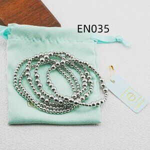 Enewton Platinum Bead Five-Piece Bracelet Set